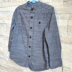 Lil Boy’s Grandad Collar Long Sleeve Button Down